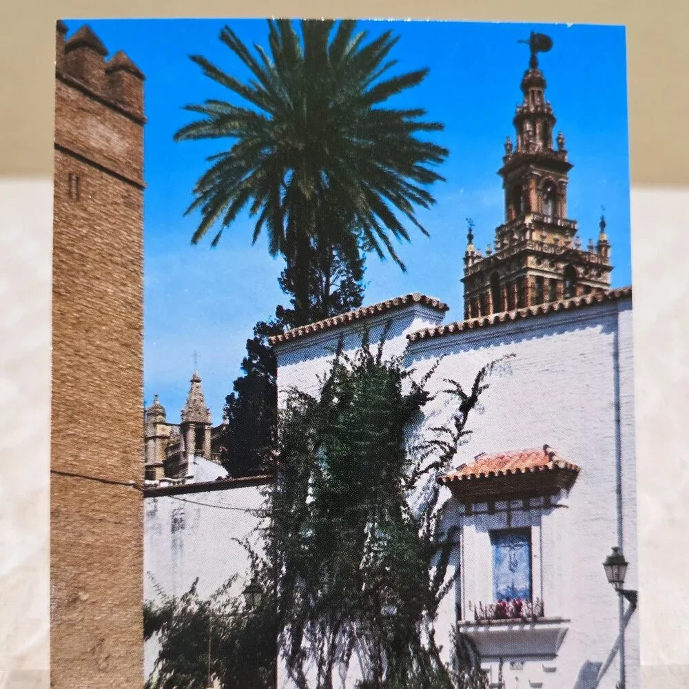Vintage Plaza de la Alianza Alliance Square Seville Spain Spanish Postcard Unpos